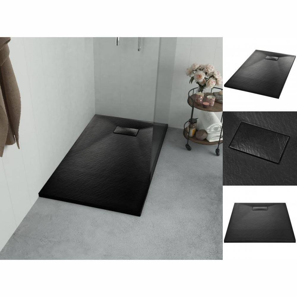 vidaXL Shower Base Tray SMC Black 39.4