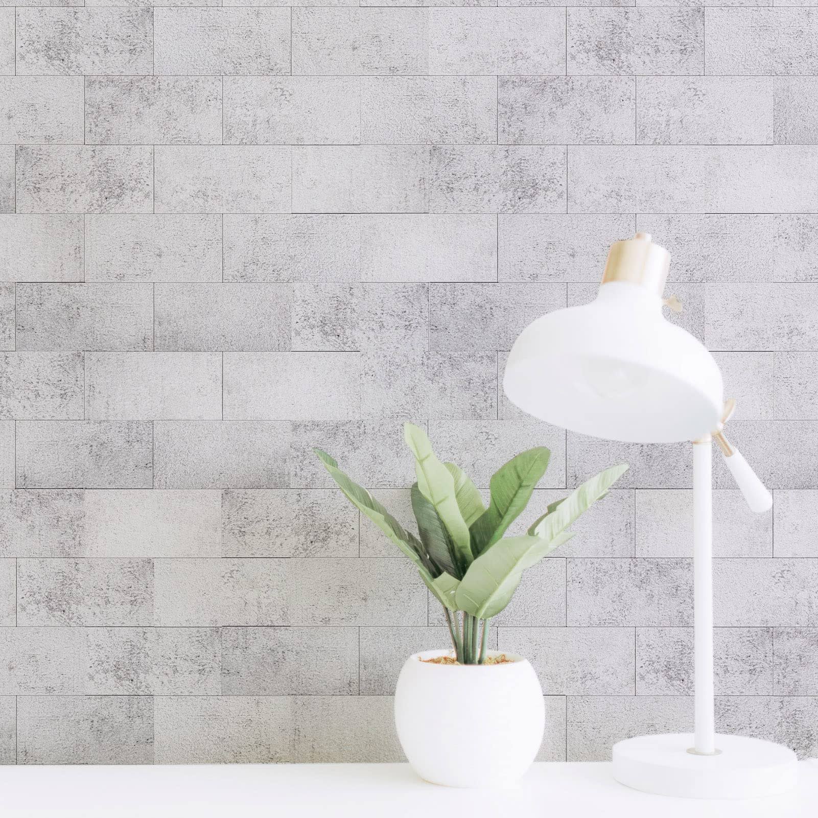 Art3d 102-Piece Backsplash Tile Peel and Stick for Stove Kitchen Bathroom Fireplace, 3in. x 6in. Stick on Subway Tile Natural Stone White