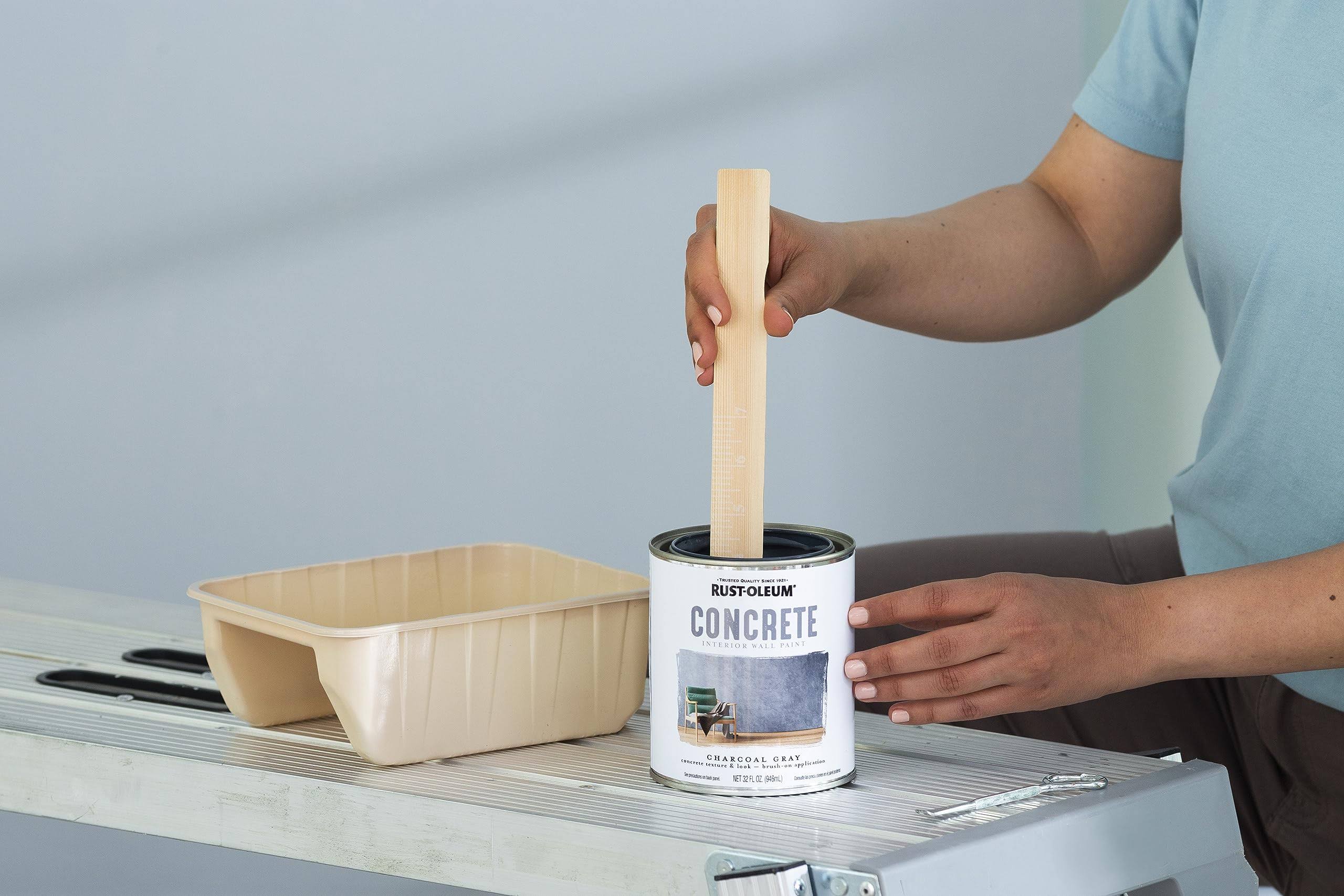 Rust-Oleum 379906 Concrete Interior Wall Paint, Quart, Charcoal, 0.25 Gallon (Pack of 1)