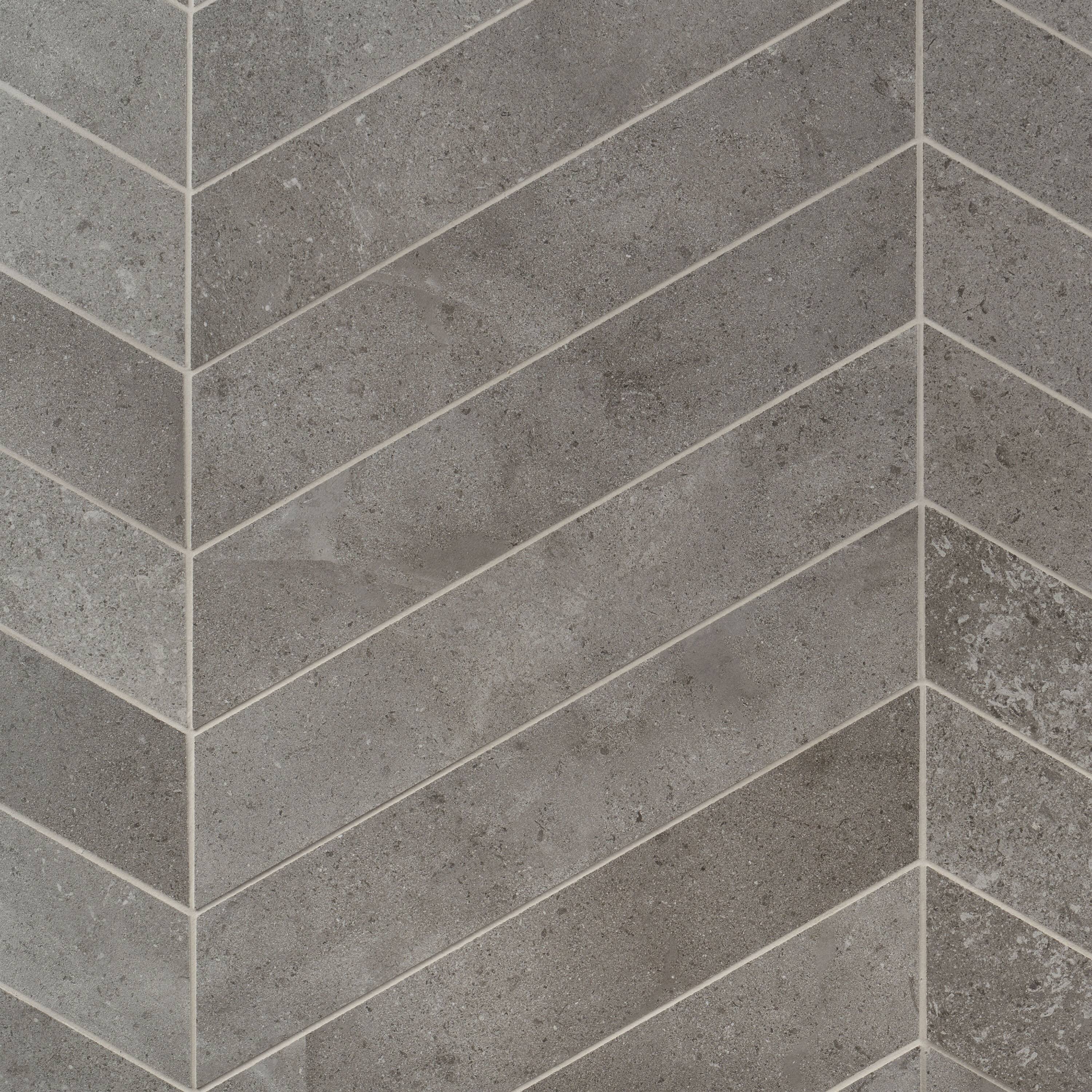 Ivy Hill Tile Iris Chevron Fossil 3.93 in. x 20.86 in. Matte Porcelain Floor and Wall Tile (6.71 Sq. ft./Case)
