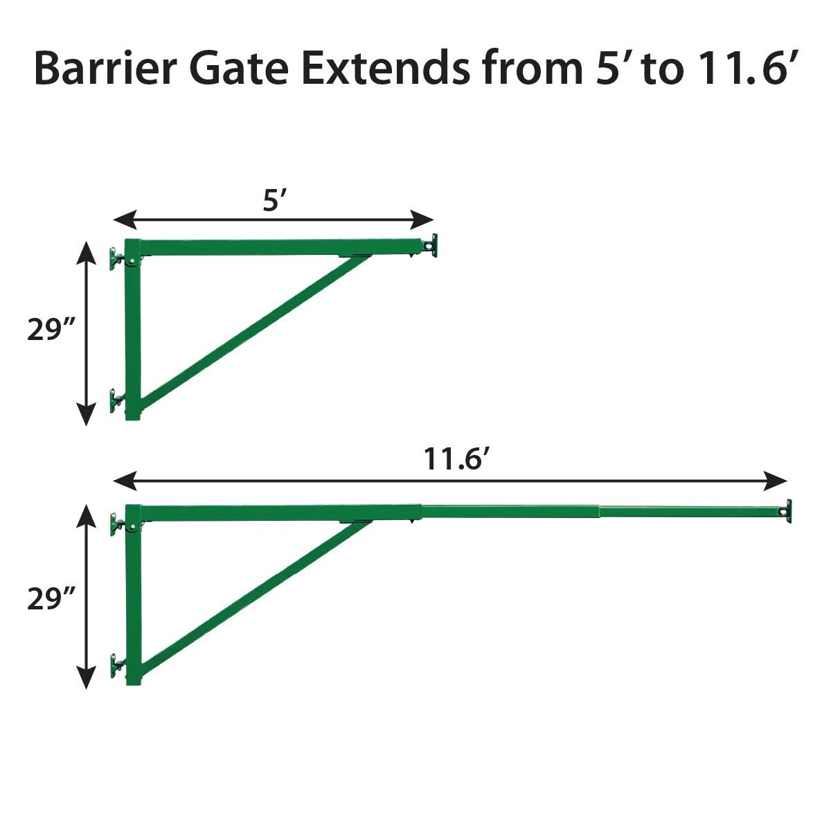 12 ft. x 3 ft. Green Metal Barrier Fence Gate 552002