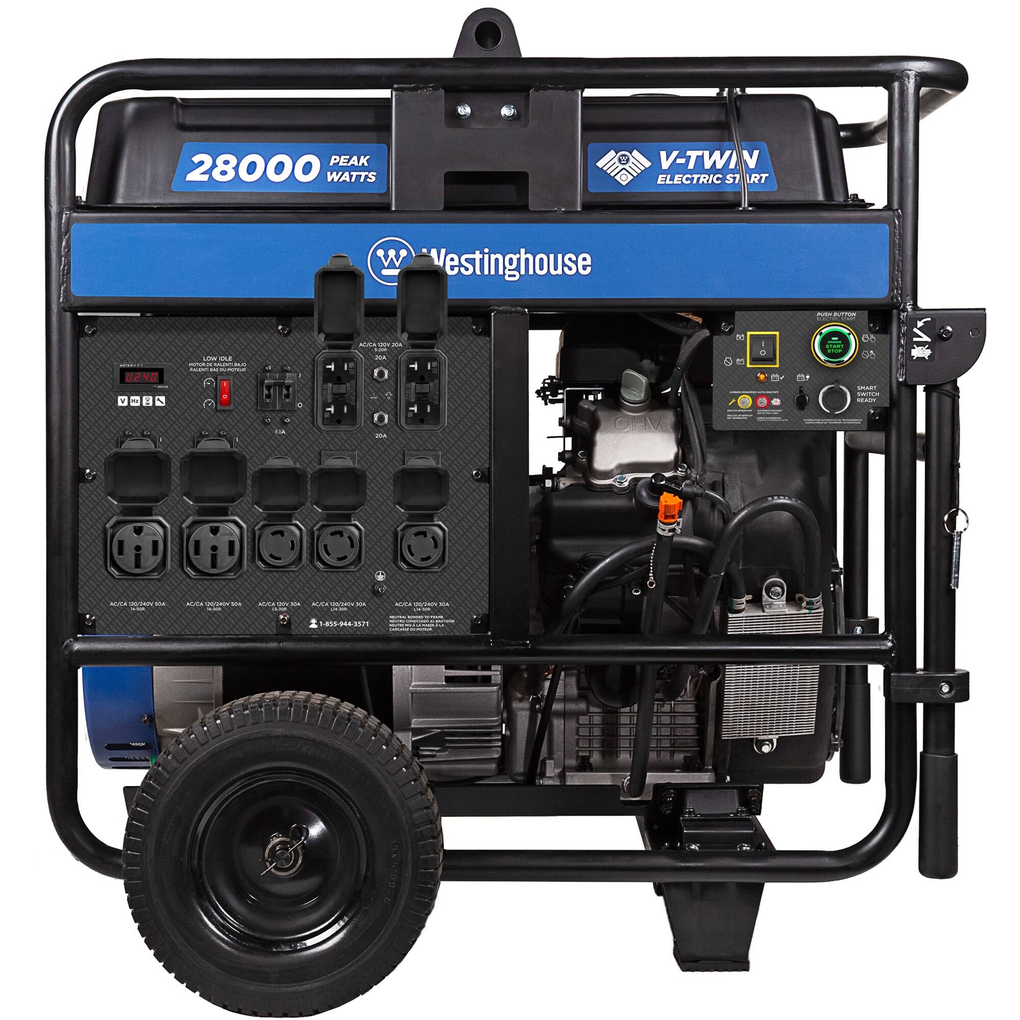 Westinghouse 28,000 Peak Watt Home Backup Portable Generator, Remote Electric Start with Co Sensor