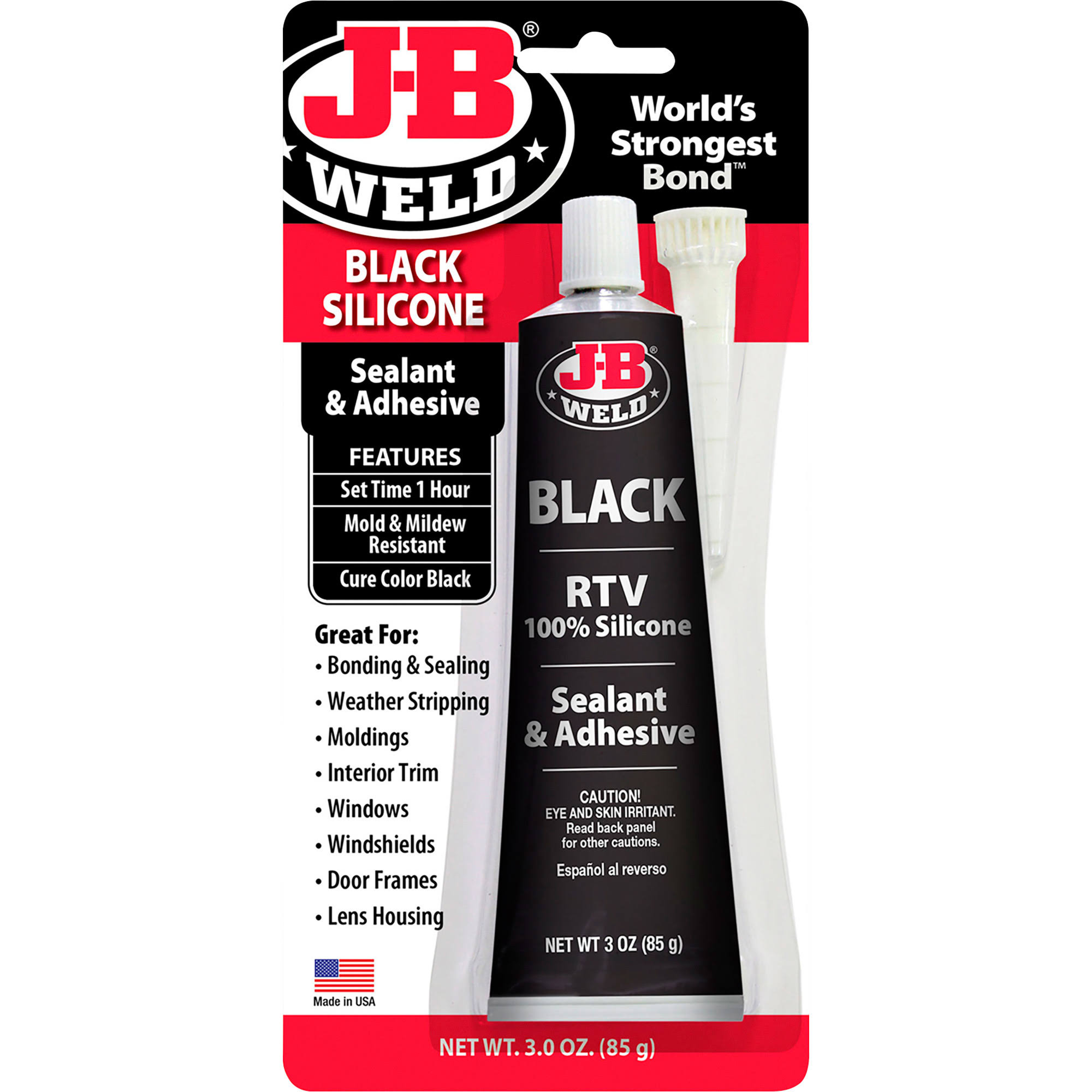 JB Weld 31319 Black RTV Acetoxy- 3oz