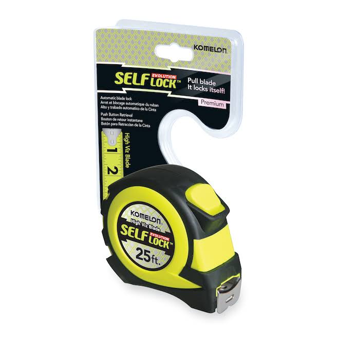 Komelon Self-Lock Evolution 25-ft Auto Lock Tape Measure L4825HV