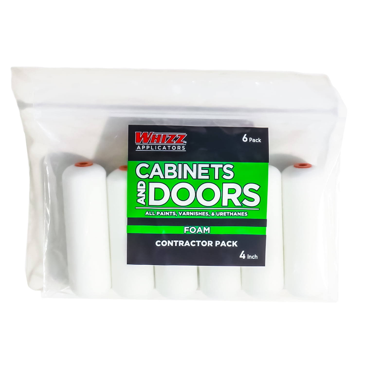 Whizz 94062 Cabinet and Door 6-Pack 4-in Mini Foam Paint Roller Cover