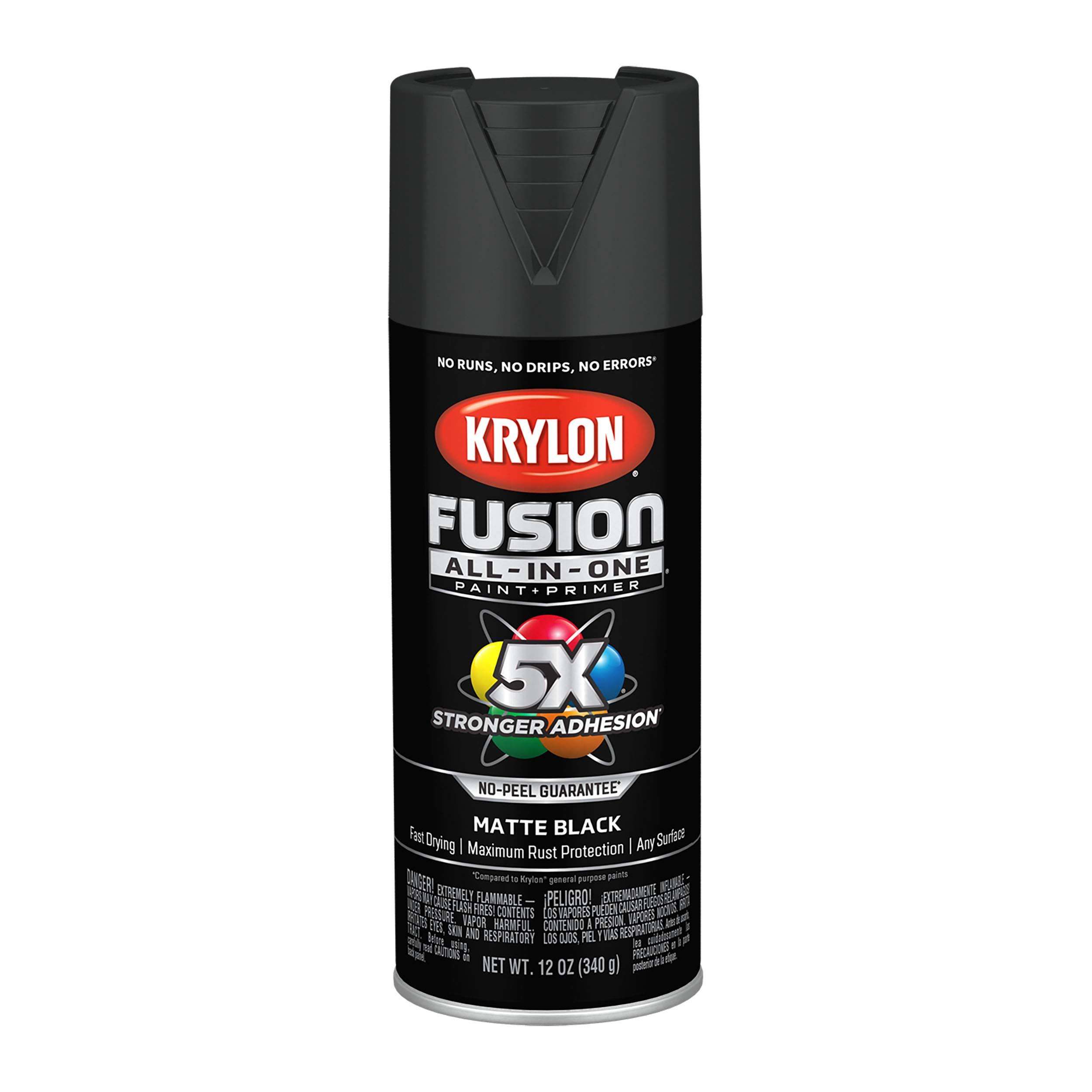 Krylon Fusion All-in-One Matte Black Spray Paint- 12 oz
