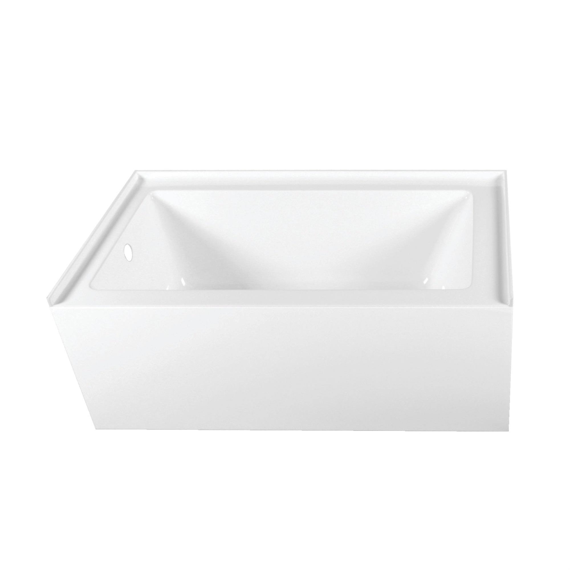 Aqua Eden 60-Inch Acrylic Alcove Tub with Left Hand Drain Hole White- Kingston Brass- VTAP603222L