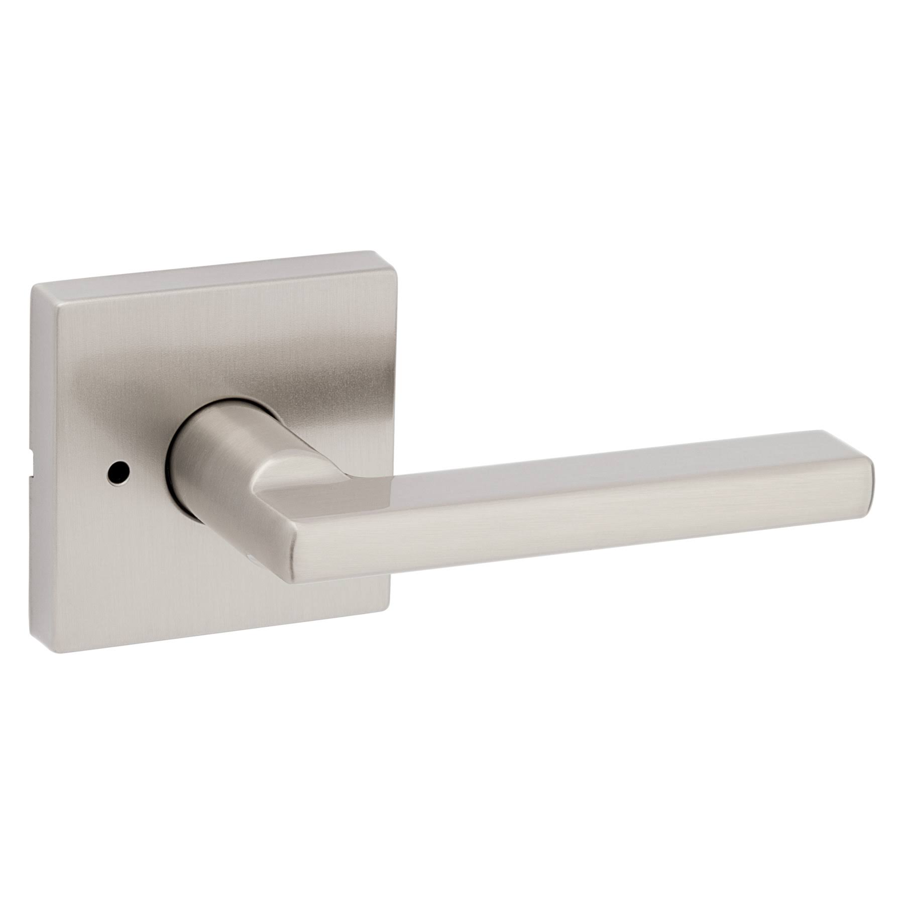 Kwikset Halifax Lever with Square Rose Privacy / Satin Nickel