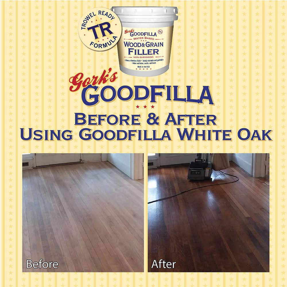 Water-Based Wood & Grain Filler (Trowel Ready)- Red Oak- 1 Quart by Goodfilla | Replace Every Filler & Putty | Repairs, Finishes & Patches |