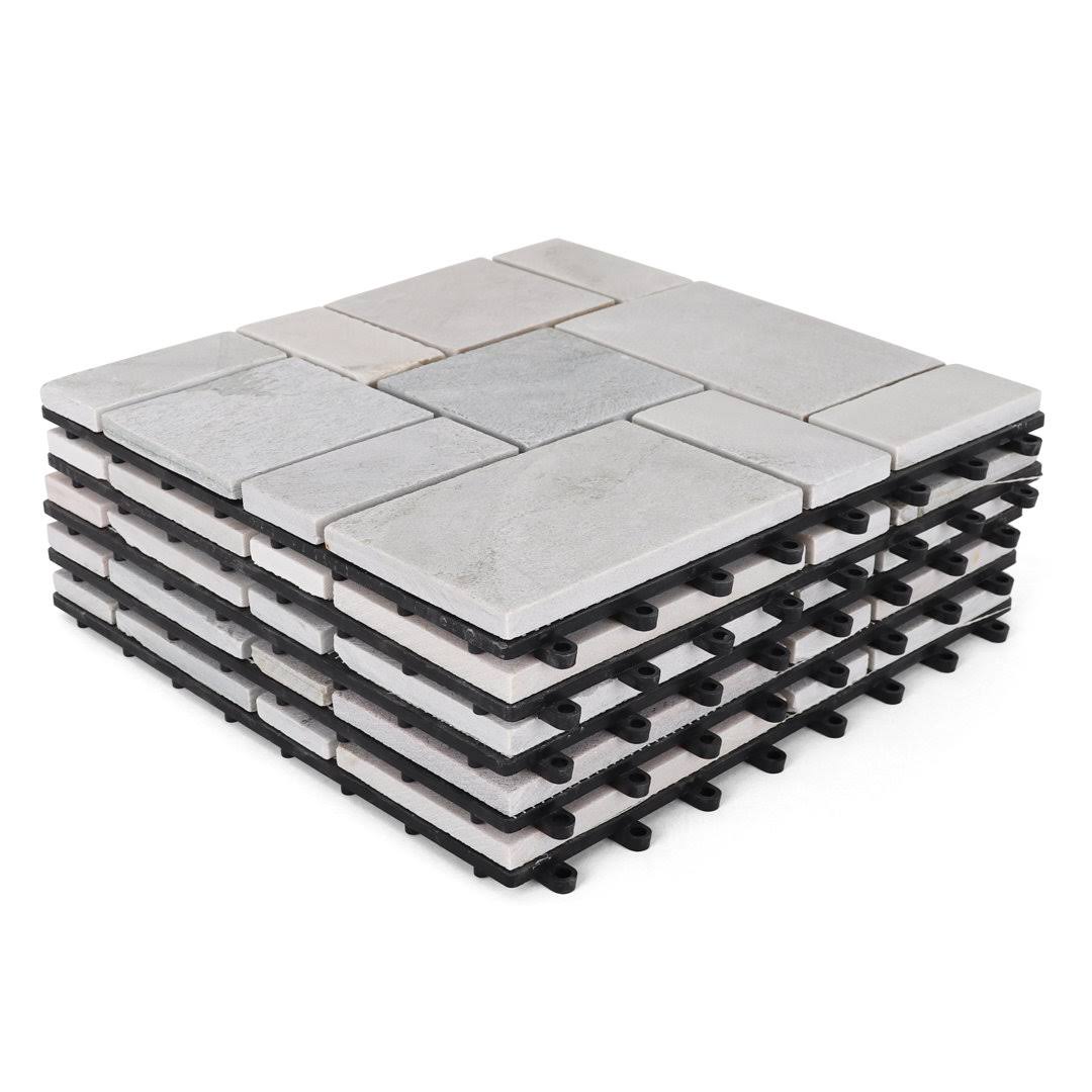 3rd Street Inn White Slate Stone Tiles- 6 Pack