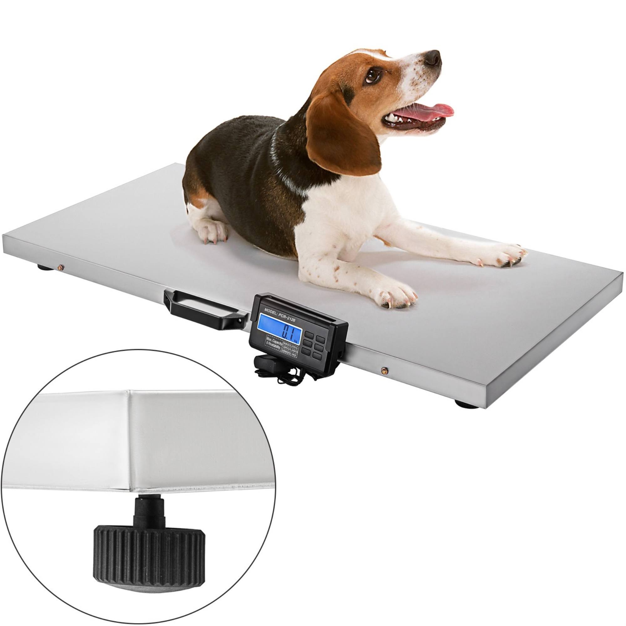 VEVOR 880lbs x 0.2Lbs Livestock Scale Shipping Scales Large Platform 40.6x20.9Inch Stainless Steel Vet Scale Industrial Floor Scale Large Animal Dog