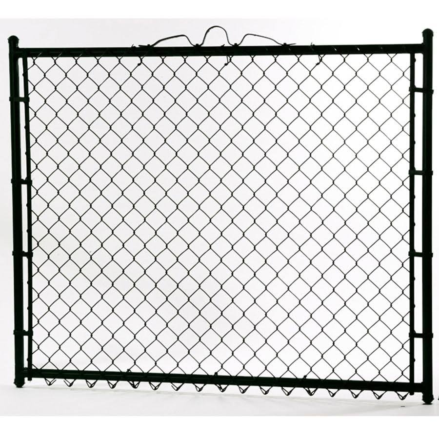 Lowe's 4-ft H x 4-ft W Vinyl Coated Vinyl-Coated Steel Walk-Thru Chain Link Fence Gate with Mesh Size 2-in in Black | 58090284