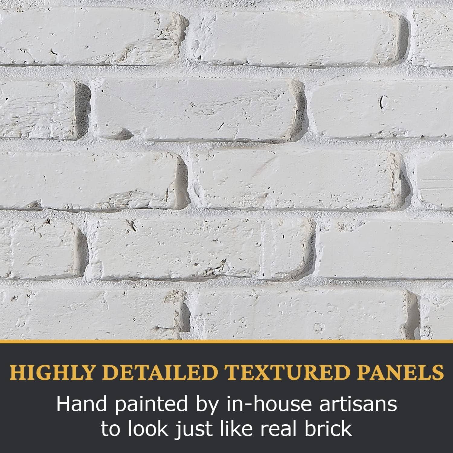 AZ Faux High-Density Polyurethane Faux Brick Wall Textured Panels for Interior and Exterior Decor | Faux Brick Paneling | Old Medford Brick | 8 inchl