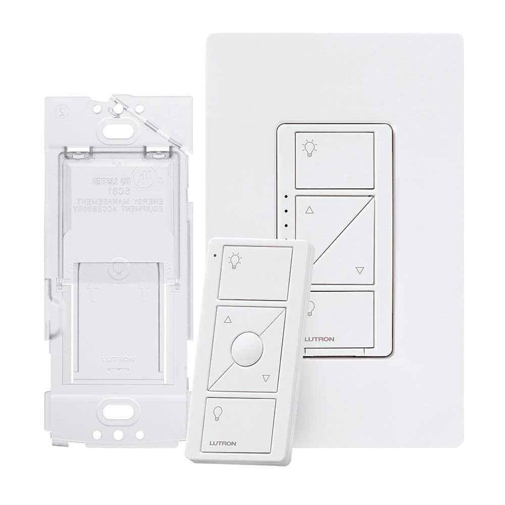 Lutron P-PKG1WB-WH Caseta- Wireless Smart Dimmer Switch and Remote Kit- White