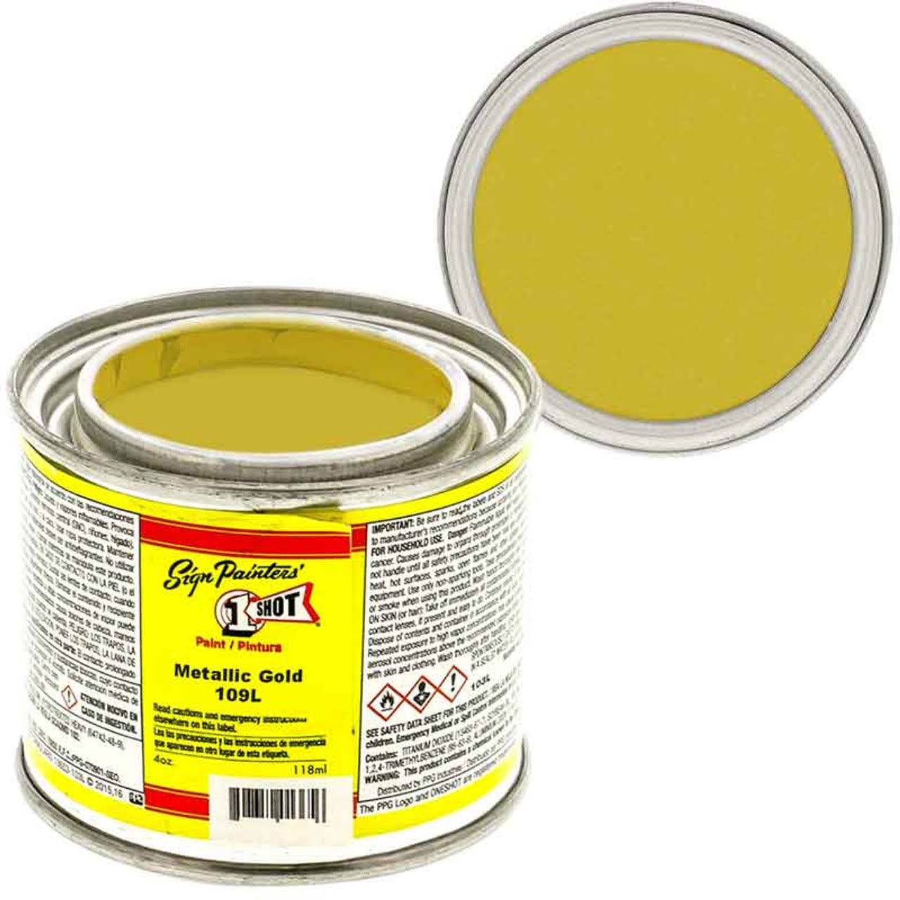 1 Shot Lettering Enamel, 4 oz 109L- Metallic Gold