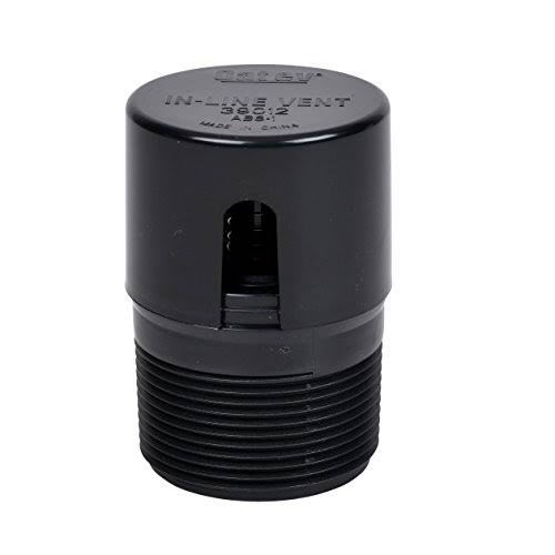Oatey 39012 ABS In-Line Vent 2x2 13/16,Black