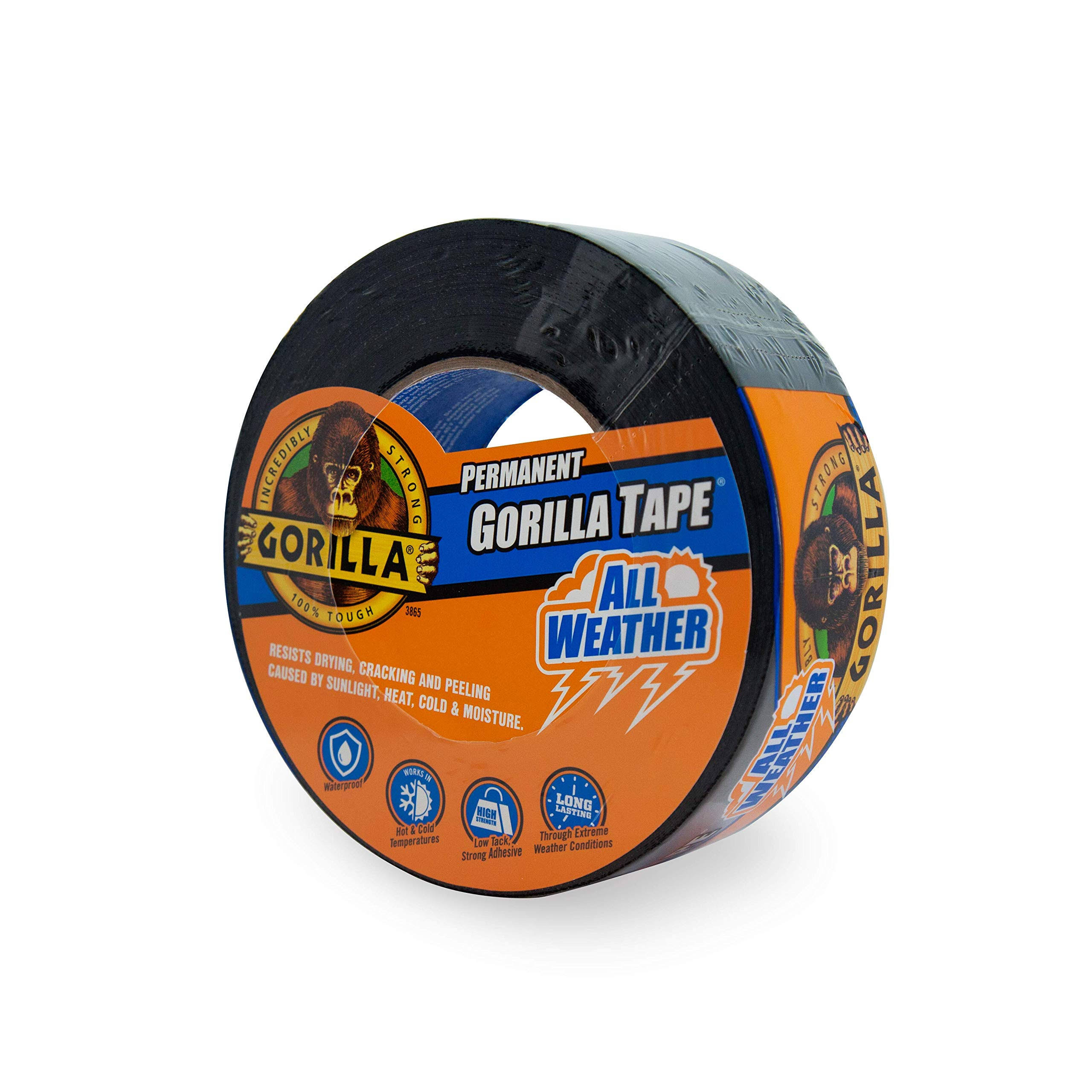 Gorilla 1.88 in. x 25 yd. Black All Weather Tape 6-Pack Blacks
