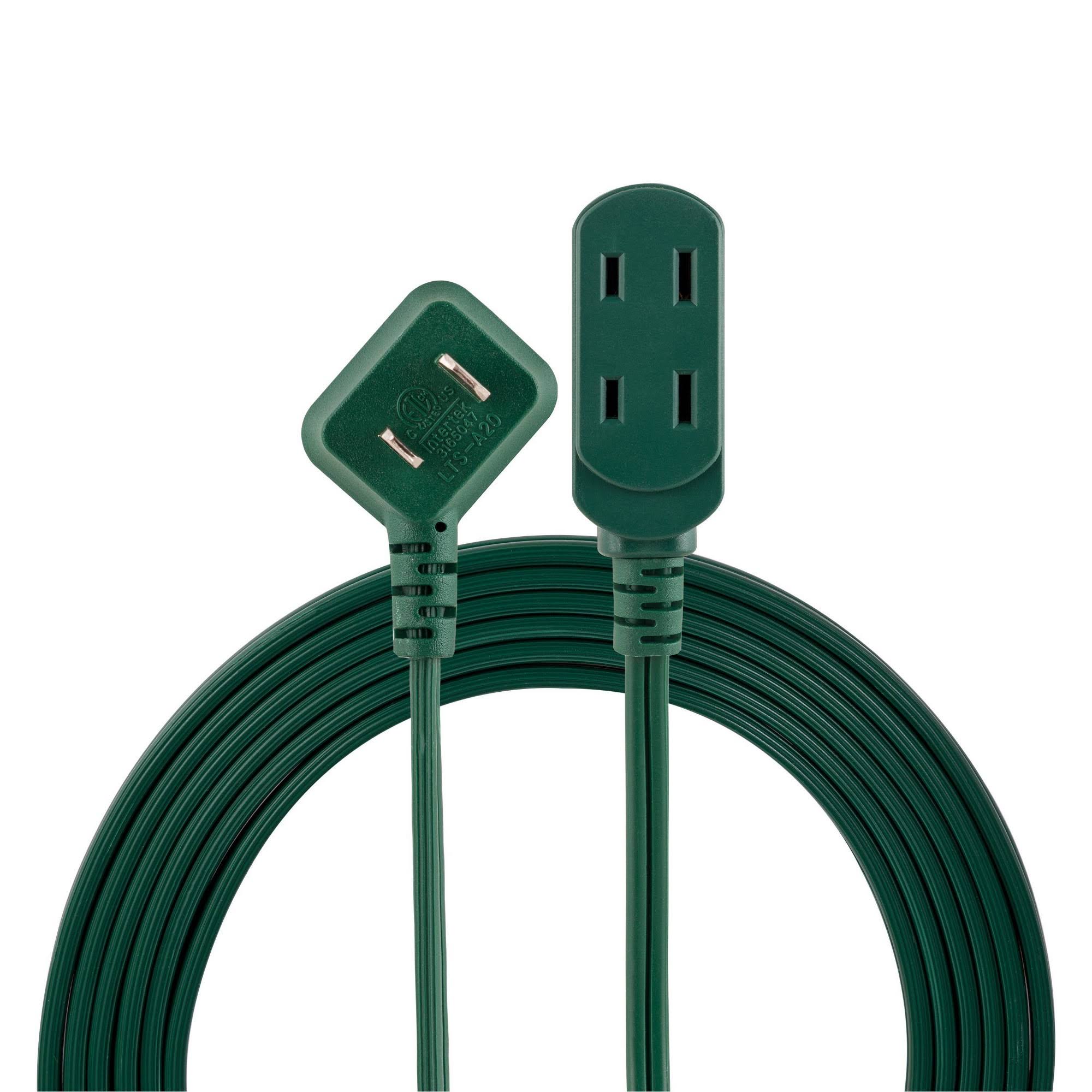 Philips 3-Outlet Polarized Extension Cord- Indoor, Green, 15 ft