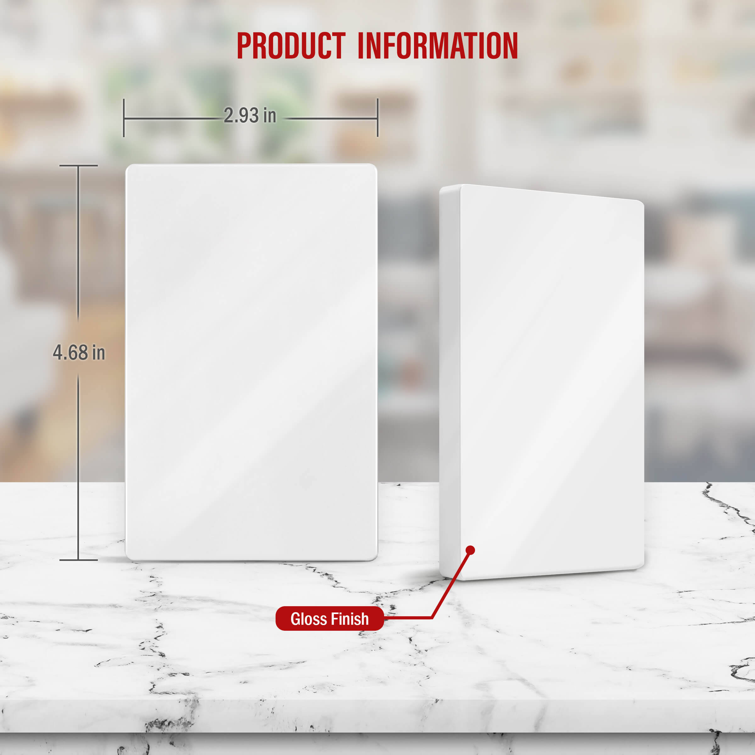 Screwless Blank One-Gang Wall Plate White