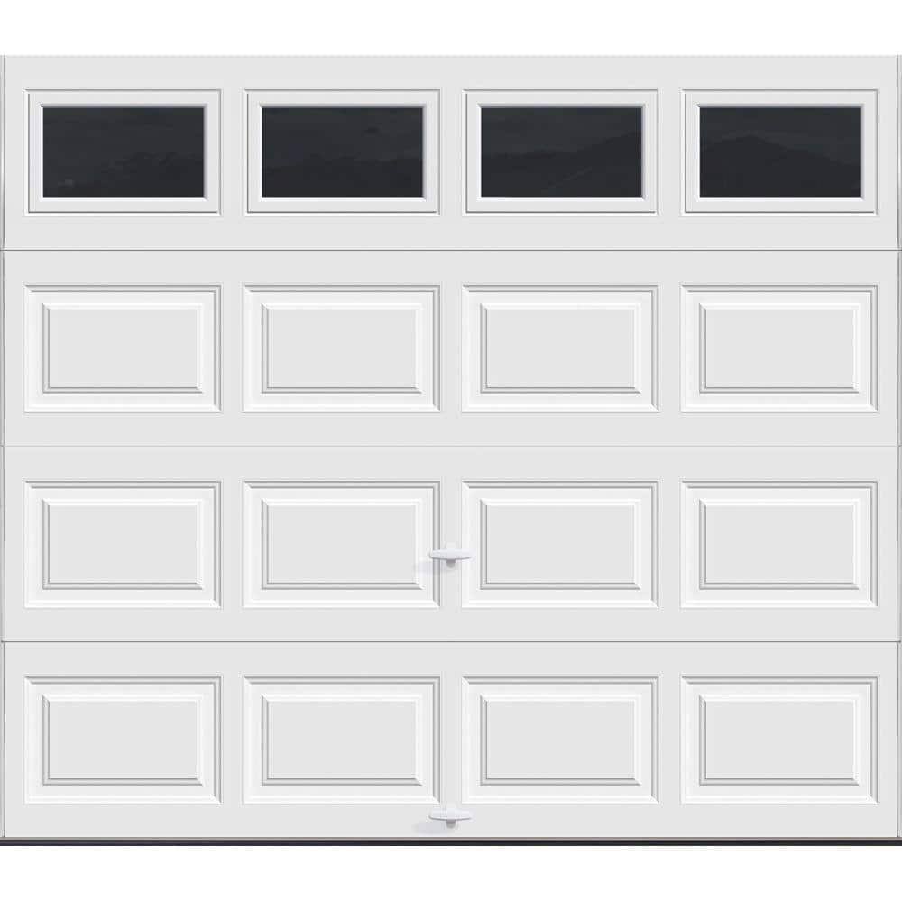 Clopay Classic Collection Insulated White Garage Door with Plain Window 111379