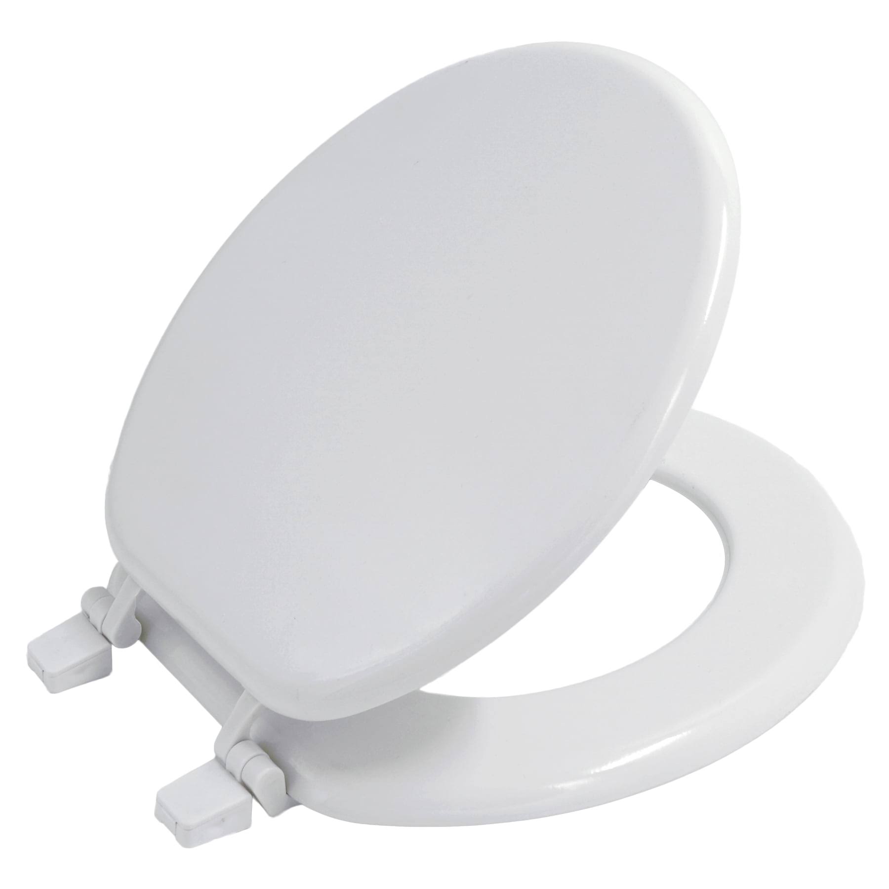 Mainstays OPP Round Molded Wooden Toilet Seat, White