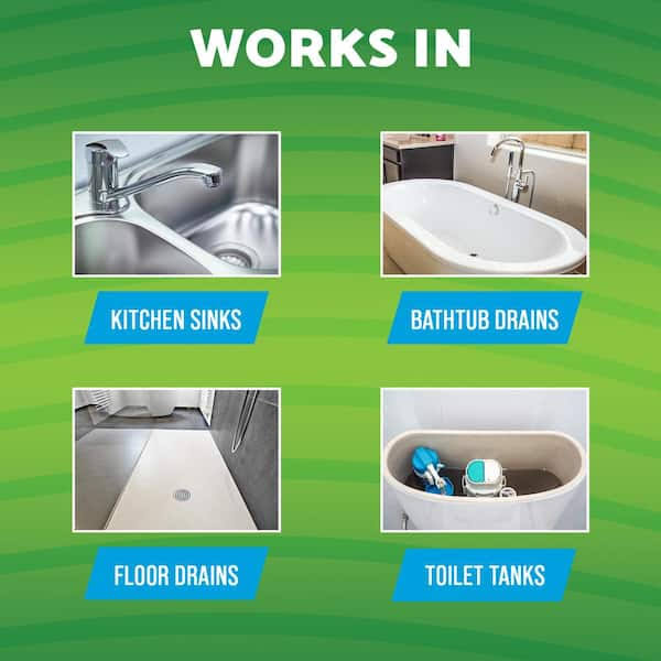 Green Gobbler Bio-Flow Drain Cleaning and Deodorizing Strips with 31 oz. Drain and Toilet Clog Dissolver
