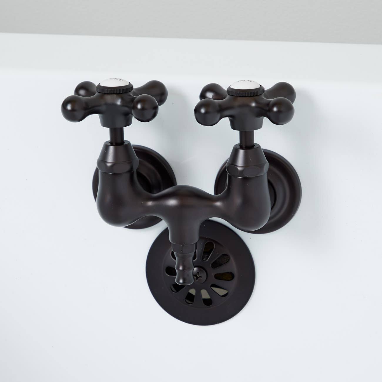 Randolph Morris Clawfoot Tub Wall Mount Faucet- Metal Cross Handles RM030MC-ORB