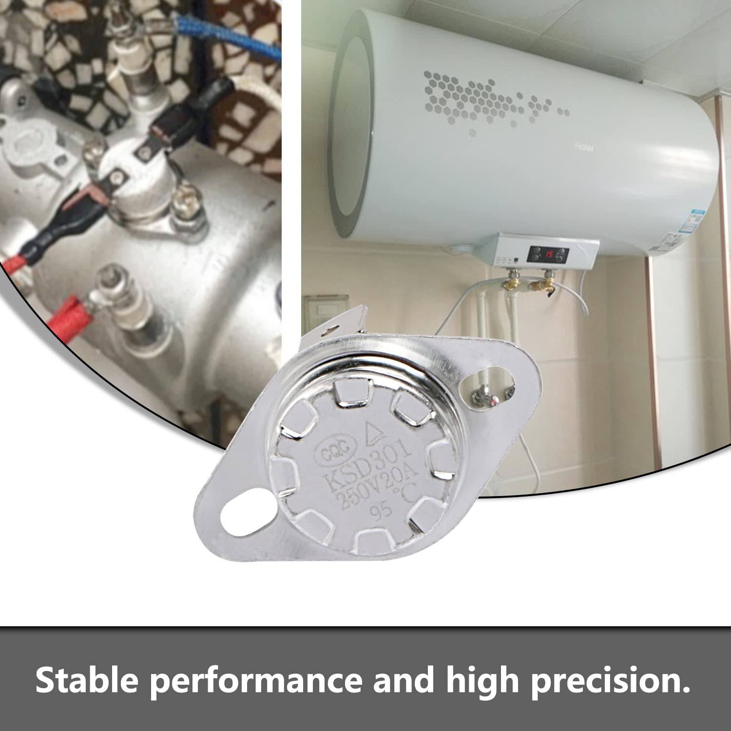 Aopin Thermal Control Switch KSD301 Normally Closed NC 95 Degrees 250V High Current 20A Thermostat Temperature Switch 4pcs