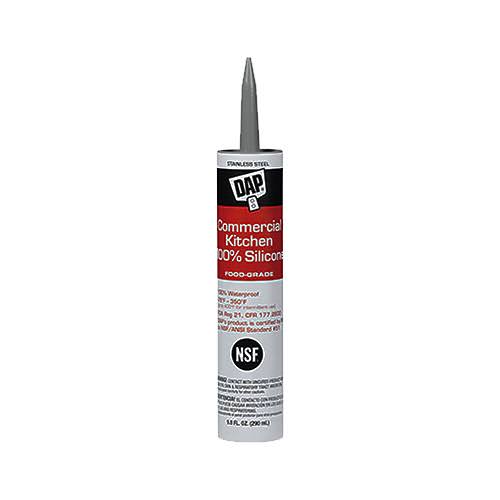 Dap 08660 Commercial Kitchen 100% Silicone Sealant, 9.8 oz, Stainless Steel
