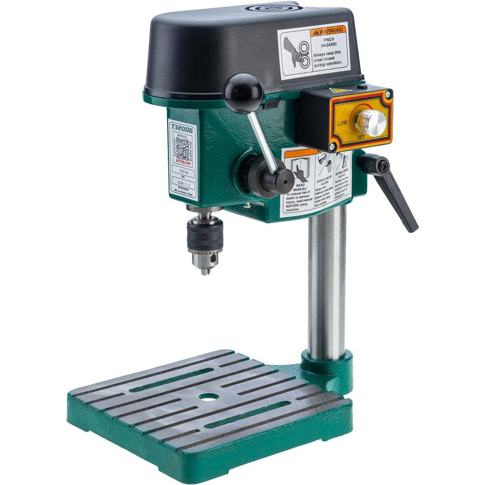 Grizzly Variable-Speed Mini Benchtop Drill Press.