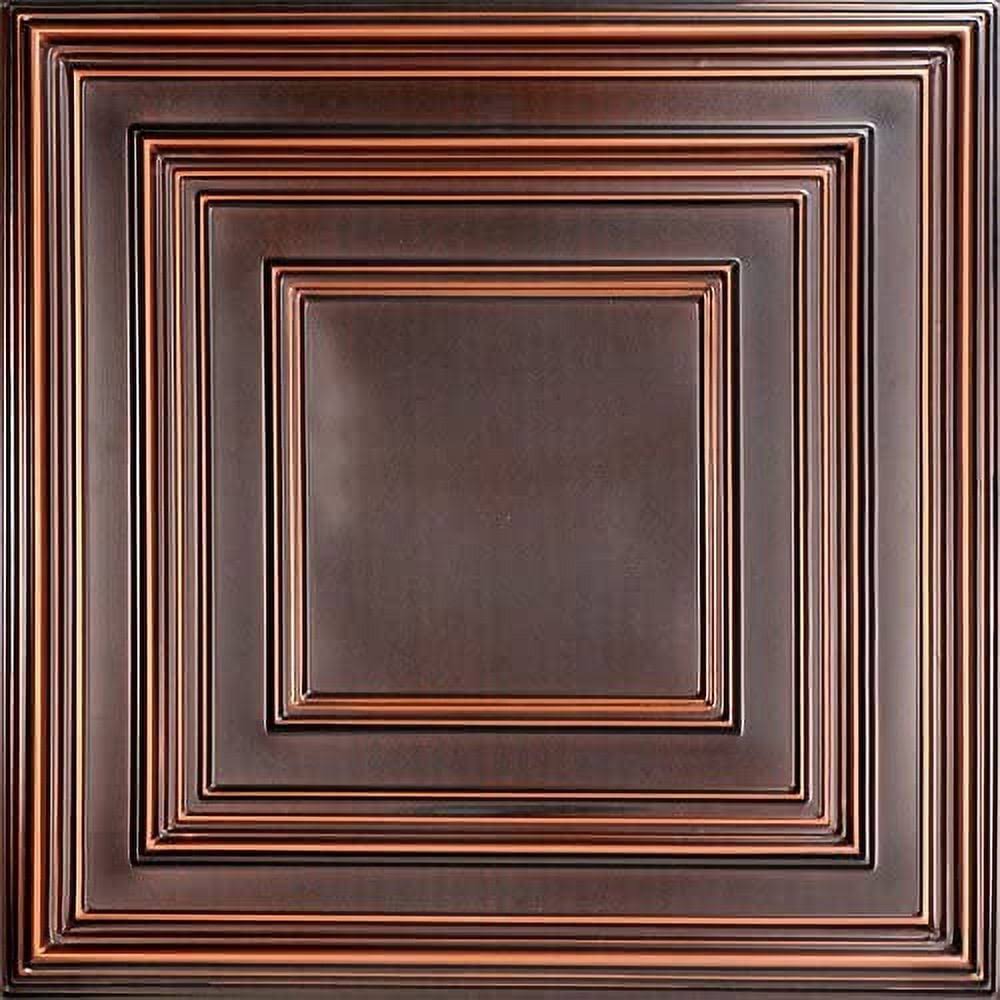 Schoolhouse Antique Copper 2 ft. x 2 ft. PVC Glue-up or Lay-In Faux Tin Ceiling Tile (100 Sq. ft./Case)