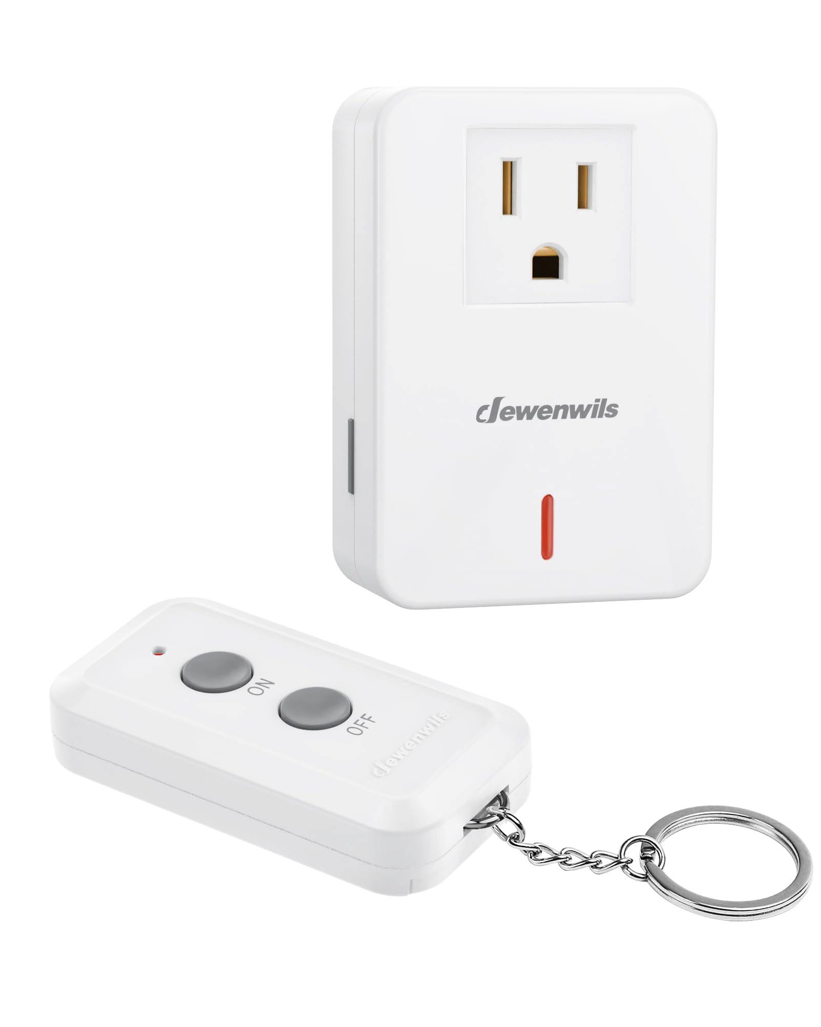 DEWENWILS Indoor Remote Control Outlet, Expandable Remote Light Switch Kit, Wireless on Off Power Switch, 100ft RF Range, Compact Design, White