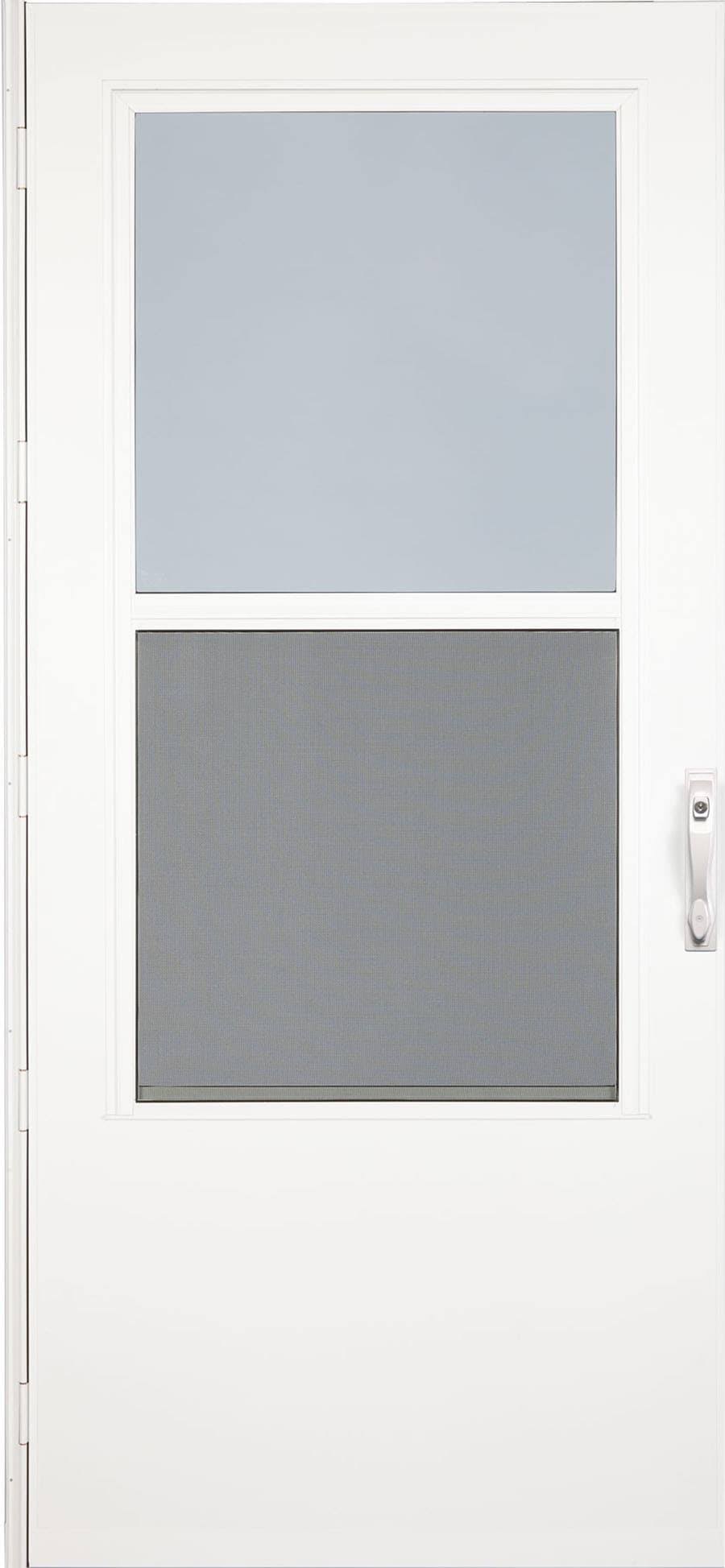 LARSON 32-in x 81-in White Mid-View Wood Core Storm Door
