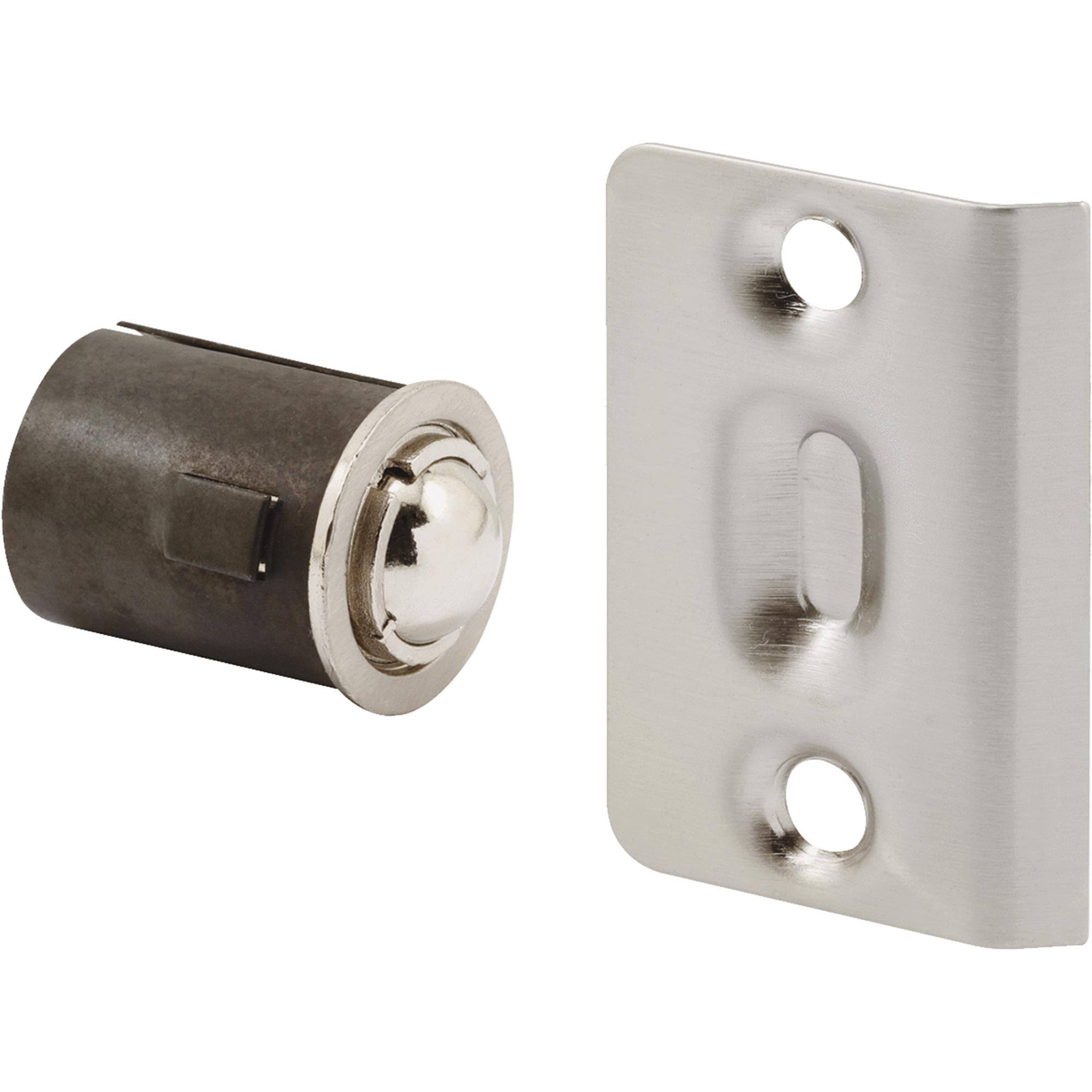 Prime Line N 7334 Drive-In Ball Catch with Strike, Satin Nickel