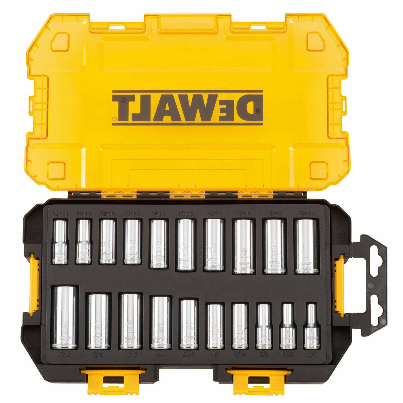 Dewalt Socket Set, 1/4 Inch X 3/8 Inch Drive, 34 Pieces
