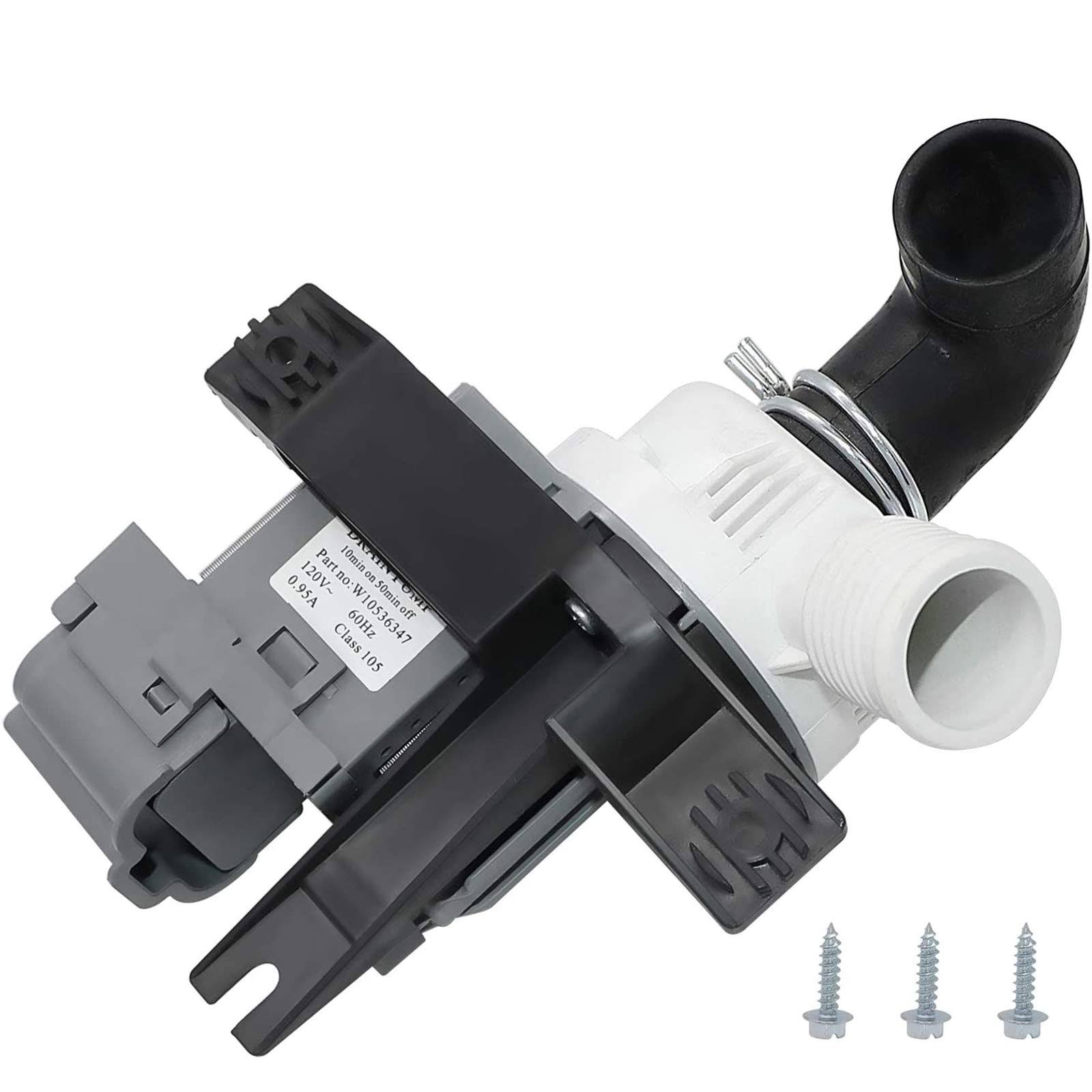 W10536347 Washer Drain Pump Assembly (120V 60Hz 0.95a) by Beaquicy- Replacement for Whirlpool Ken-more Washing Machine- Package Includes The Motor