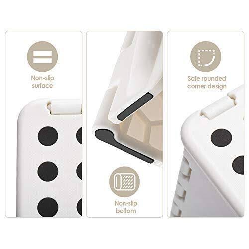 Acstep Folding Step Stool,15-Inch Extra Wide Heavy Duty Stepping Stool More Safe and Comfortable Non Slip Foldable Step Stool for Kids and Adults