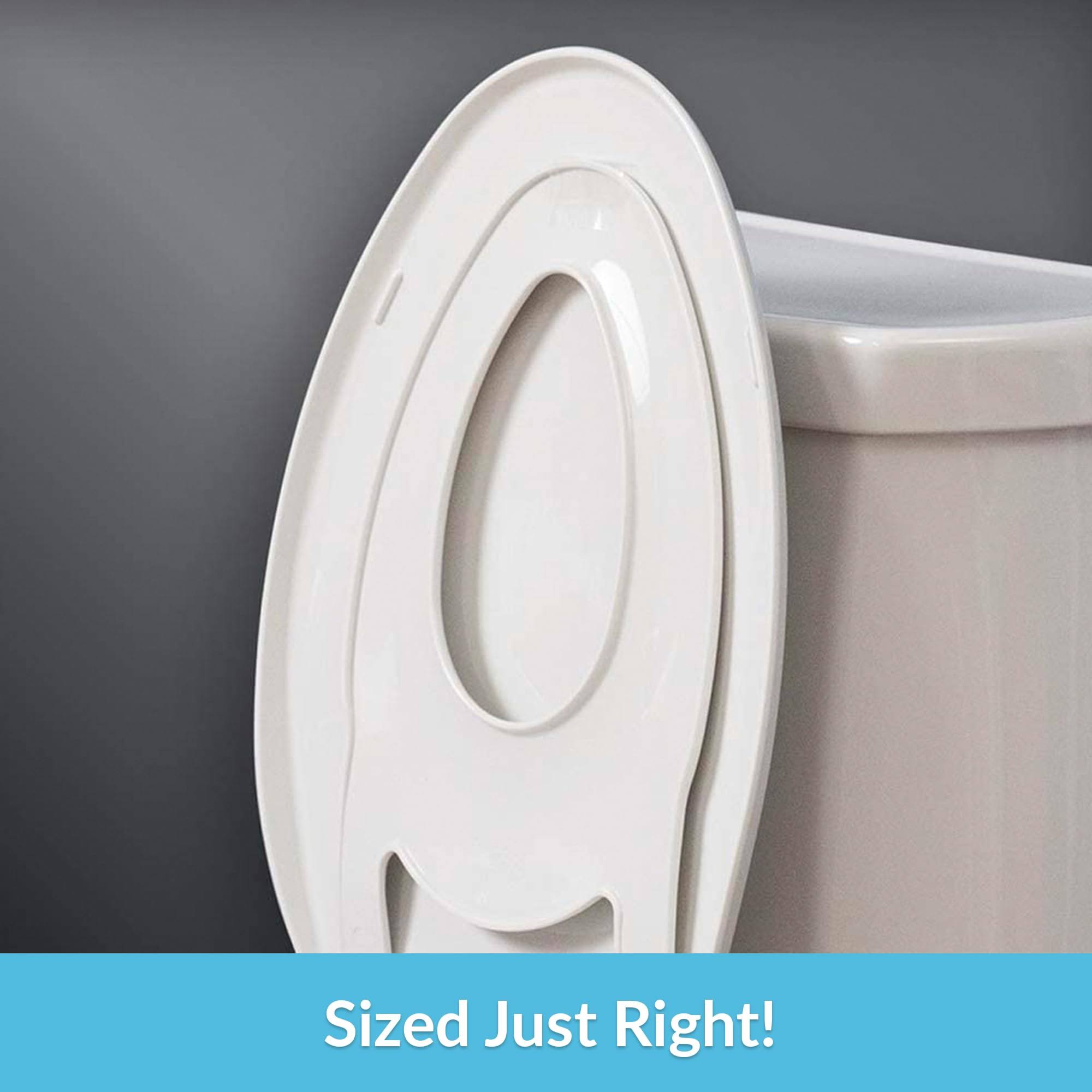 Little2Big 181Slow 000 Toilet Seat with Built-in Potty Training Seat, Slow-Close, and Will Never Loosen, Elongated, White