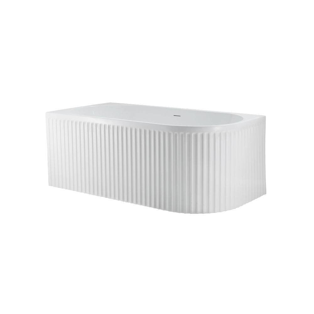 Streamline 59 in. Acrylic Flatbottom Non-Whirlpool Bathtub in Glossy White with Glossy White Drain and Tray, Glossy White Exterior/ Glossy White Drain N4020WH