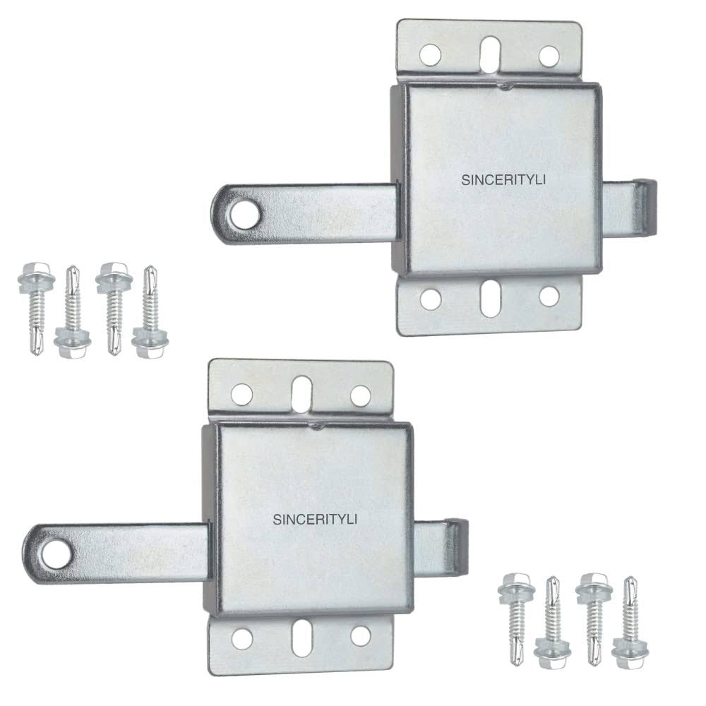 Garage Door Side Lock Inside Deadlock for Most Garage Door Galvanized Steel-2Pack