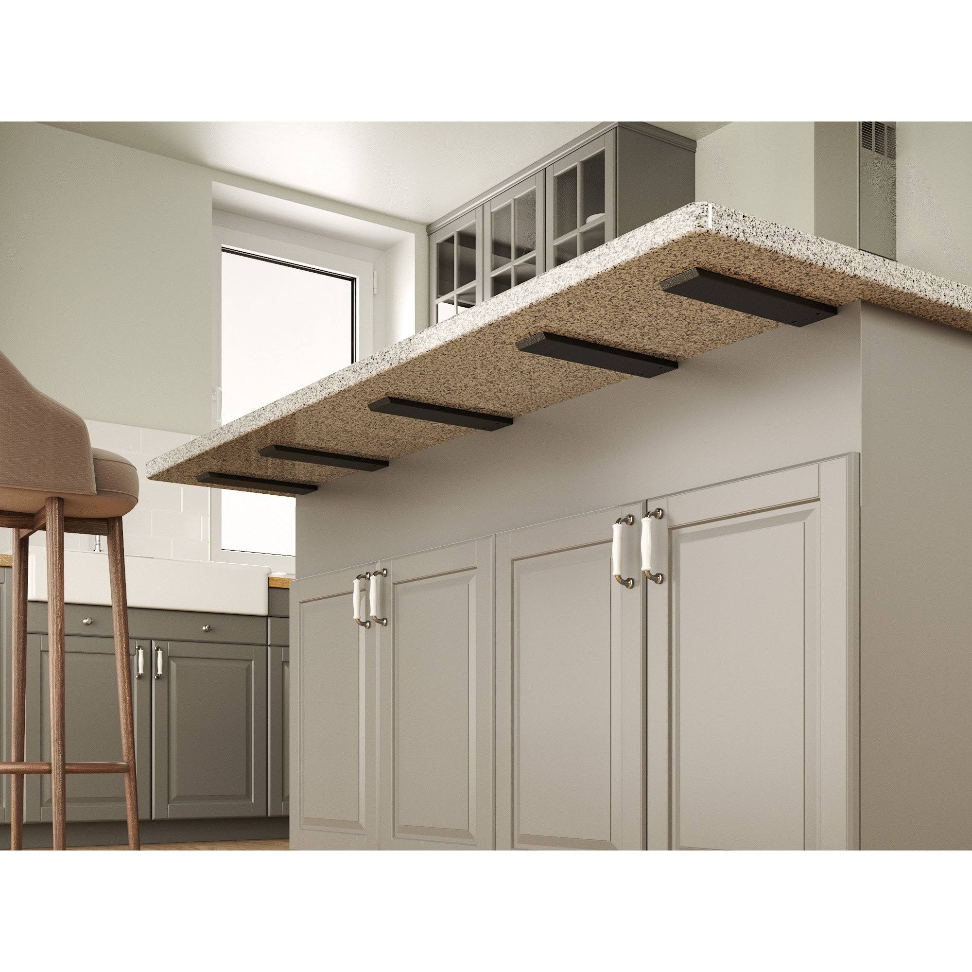 Hidden Granite Countertop L Bracket- 22X22 / Raw Steel