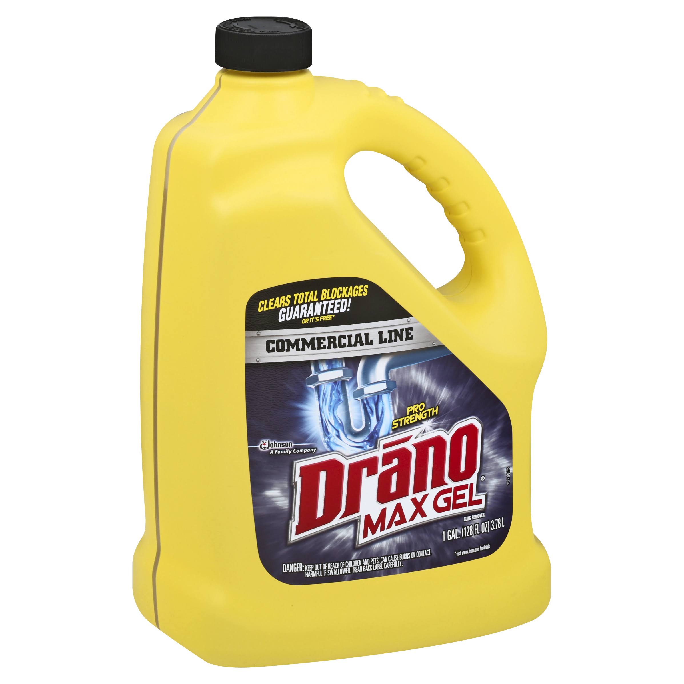 Drano Commercial Line Clog Remover, Max Gel, Pro Strength- 1 gal, 128 fl oz