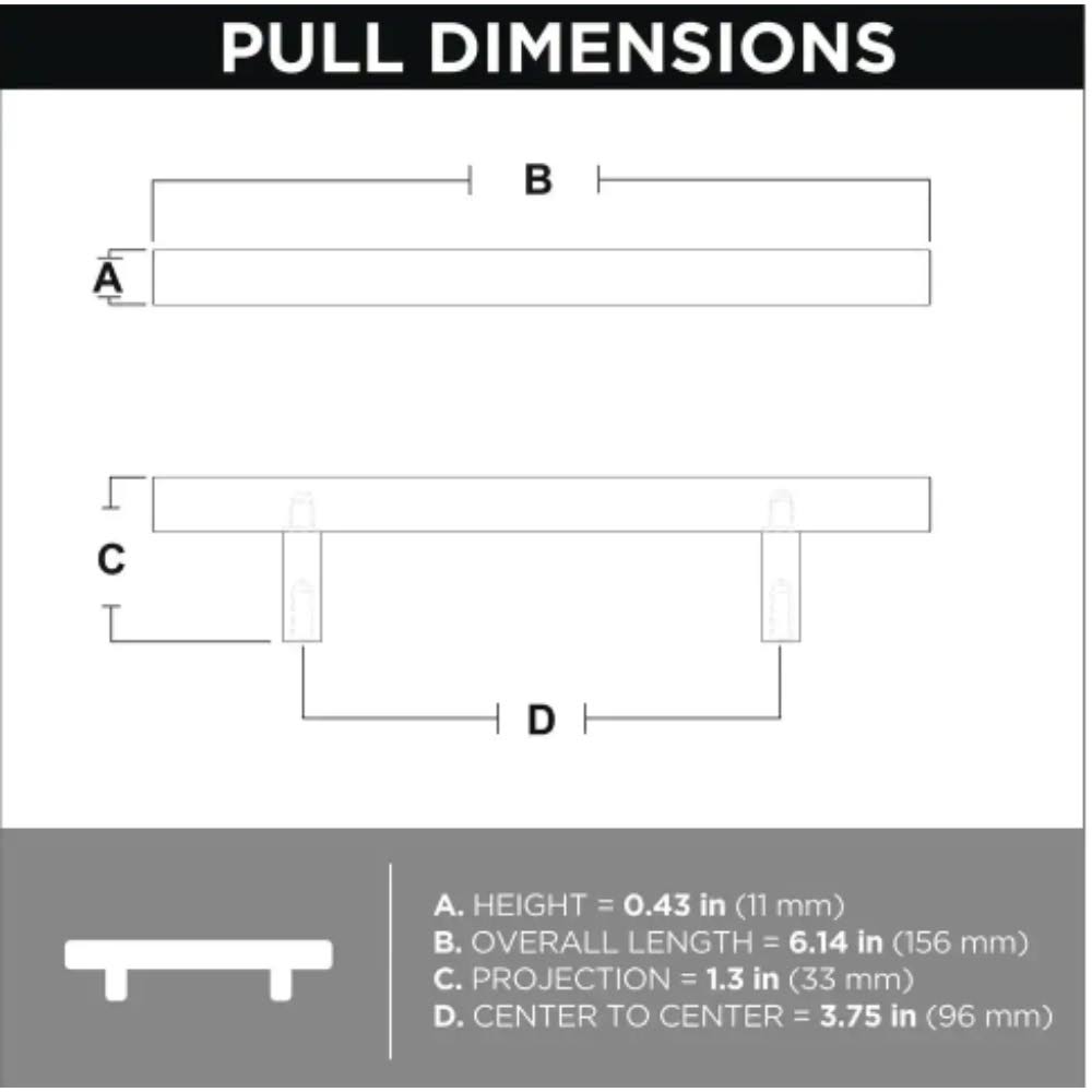 Liberty Modern Square 3-3/4 in. (96 mm) Champagne Bronze Cabinet Drawer Bar Pull with Open Back Design