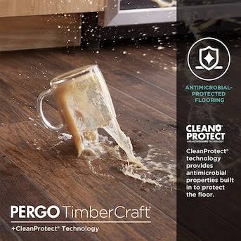Pergo TimberCraft +WetProtect with Underlayment Attached Chester Ridge Hickory 12-mm T x 7-1/2-in W x 47-1/4-in L Waterproof Wood Plank Laminate