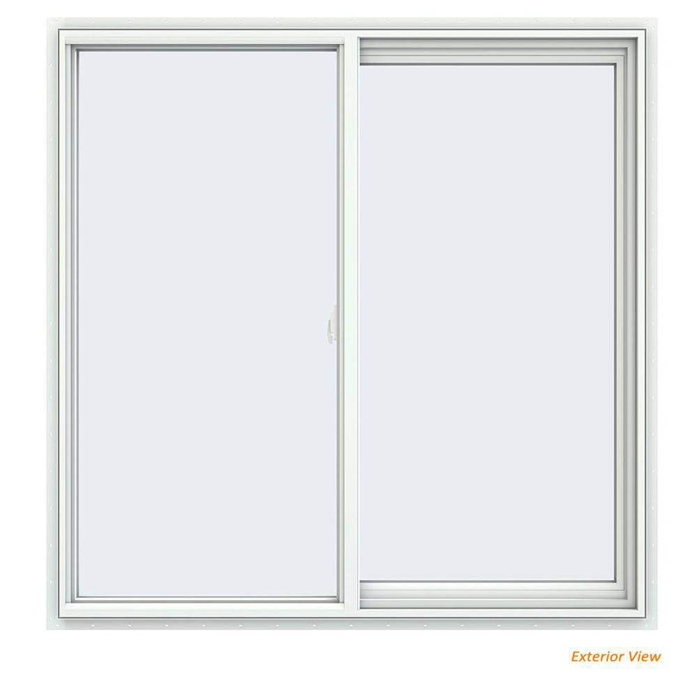 JELD-WEN 47.5 in. x 47.5 in. V-2500 Series White Vinyl Right-Handed Sliding Window with Fiberglass Mesh Screen