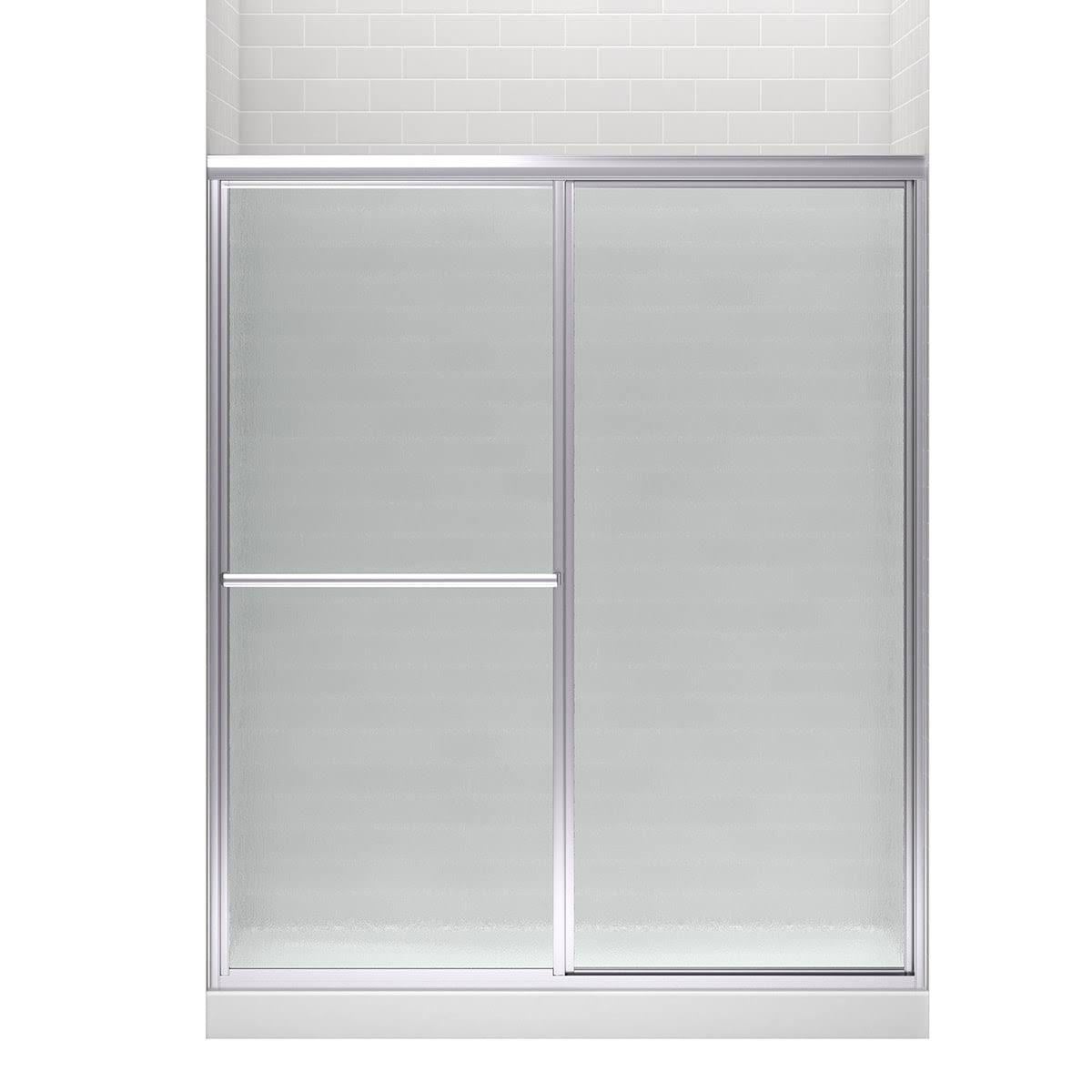 Sterling Deluxe Silver 54-in to 60-in x 70-in Framed Bypass Sliding Shower Door | 572115-3G06-S