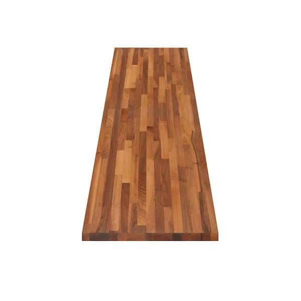 Hampton Bay 6 ft. L x 25 in. D Finished Engineered Walnut Butcher Block Countertop, Brown