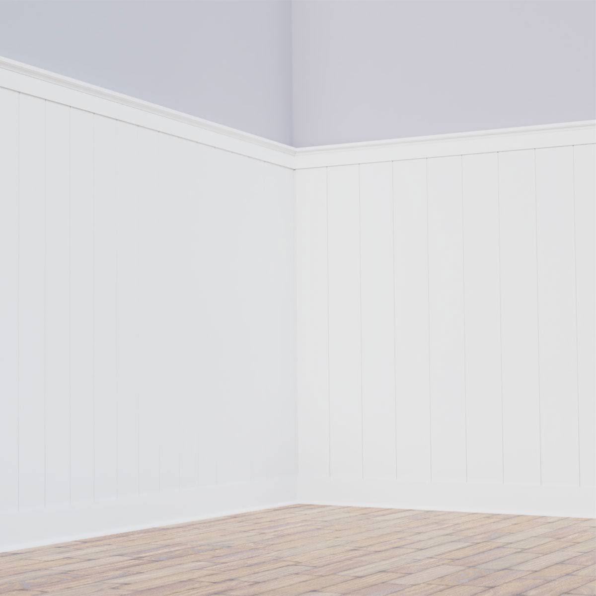 Deluxe Nickel Gap 8' Length PVC Wainscoting Kit (Heights Up to 35-5/8 inches)