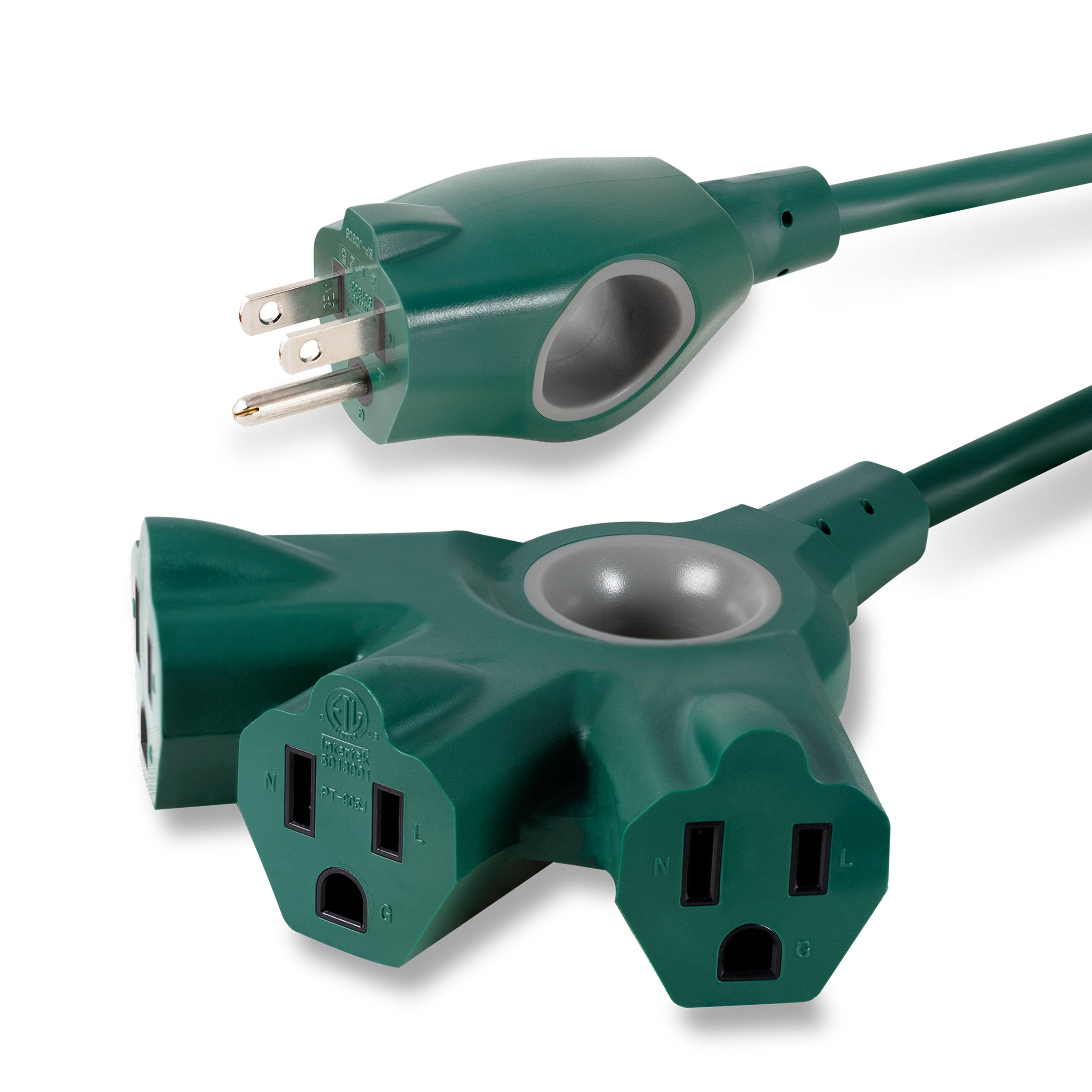 Philips EzGrip 3-Outlet 25ft Indoor/Outdoor Extension Cord Green