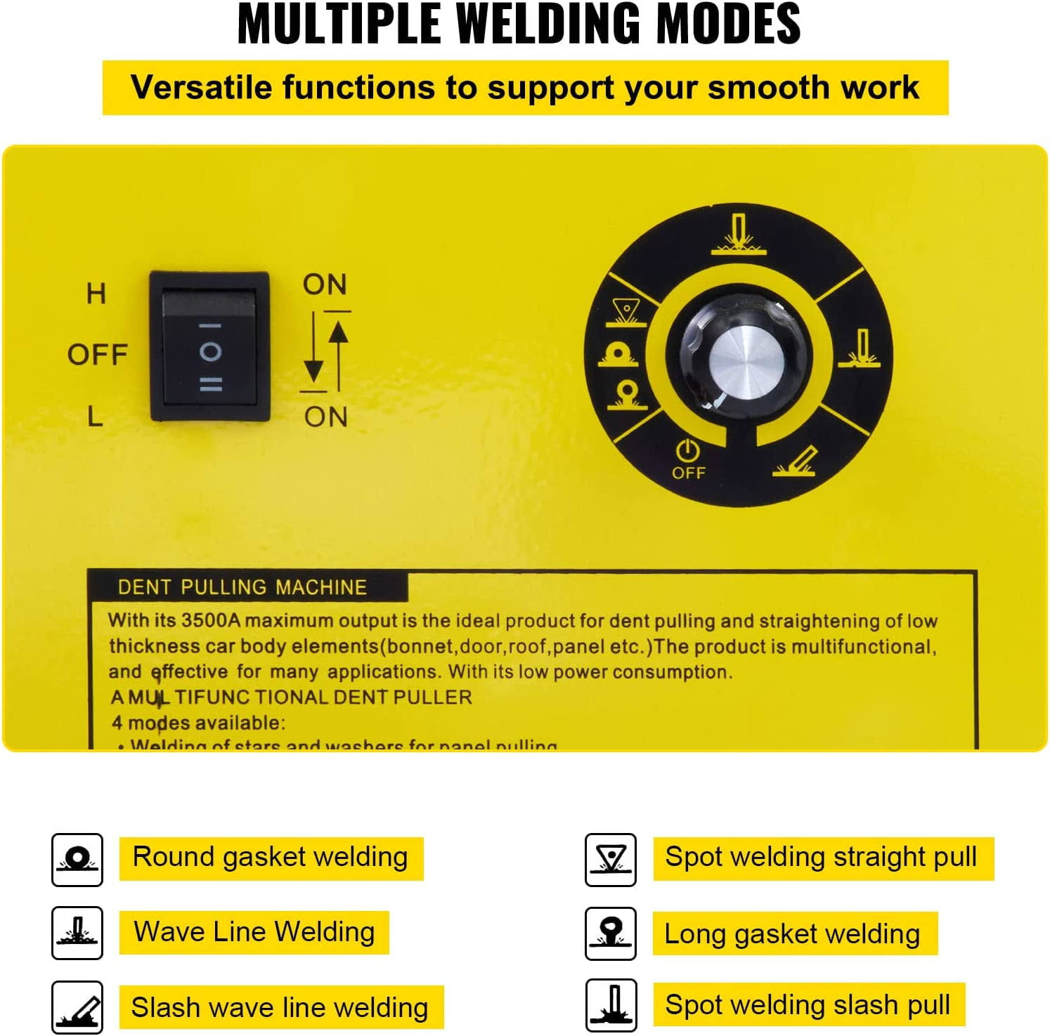 VEVOR 4.5Kva Dent Puller Spot Puller Welder Machine 0.1-1S Anti-corrosive Removal 60Hz